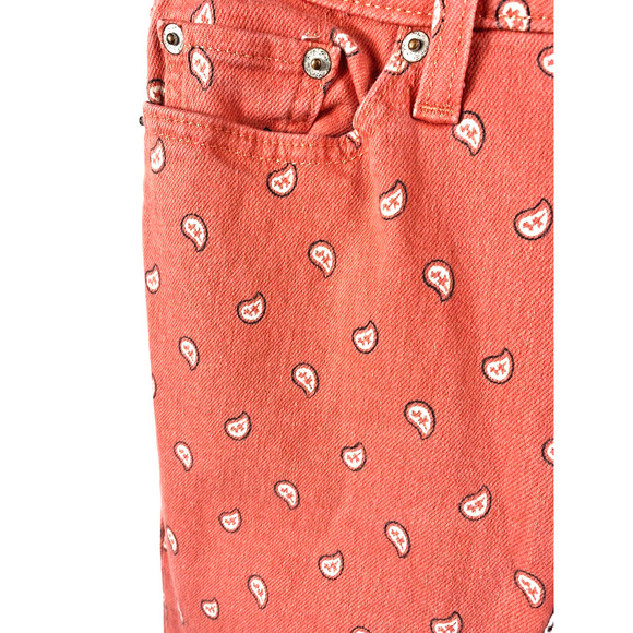 Levis 535 BANDANA PRINT Pants Jegging Jeans Size 28 Beachy Boho Preppy Retro - Picture 3 of 10